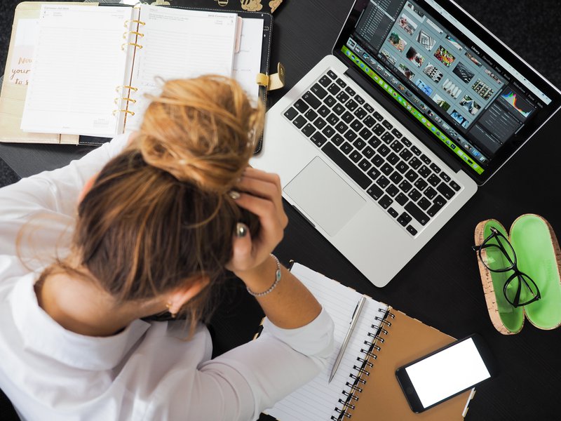 woman stressed at work